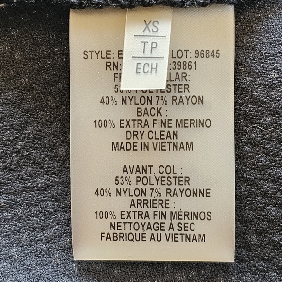 Elie Tahari Marino Wool Raw Finish Vest Size XS - Picture 7 of 10